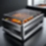 A sleek commercial smokeless grill showcasing its modern design