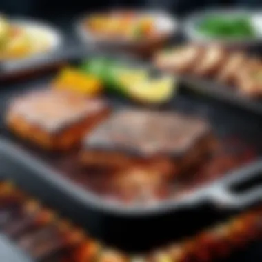 Delicious Dish Crafted with Smokeless Grill A vibrant dish prepared using a commercial smokeless grill