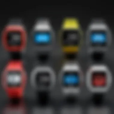 Comparison of different Adidas digital watch models emphasizing variety