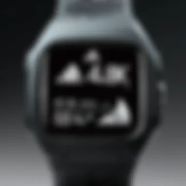 Close-up view of features on an Adidas smartwatch with innovative technology
