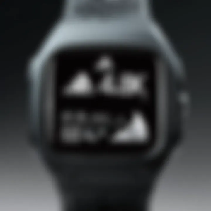 Close-up view of features on an Adidas smartwatch with innovative technology