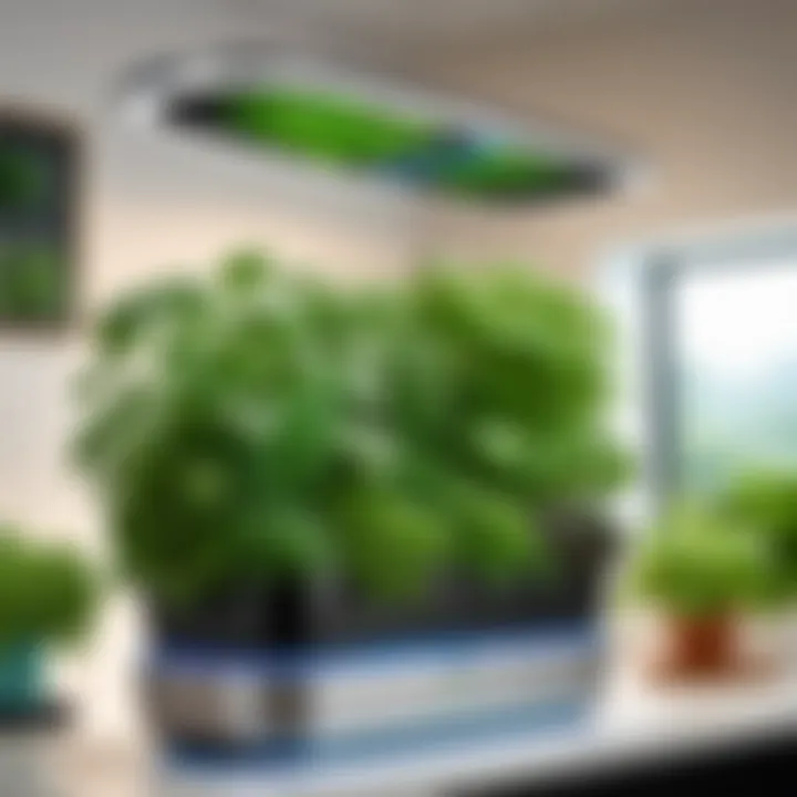 Fresh herbs grown in the AeroGarden Elite Slim promoting sustainable living