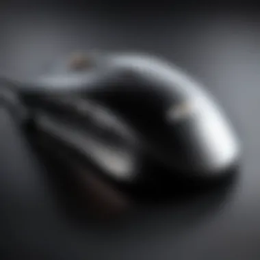 Detailed Look at Amazon Basics Mouse Controls Close-up view of the buttons and scroll wheel on the Amazon Basics Mouse
