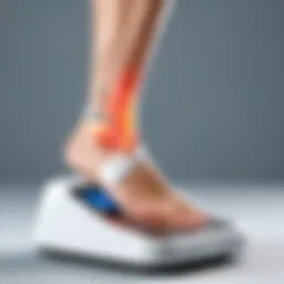 A modern foot pain relief machine in use
