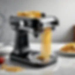 Close-up of the pasta maker showcasing its sleek design
