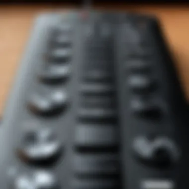 Close-up view of buttons on Bose Cinemate remote