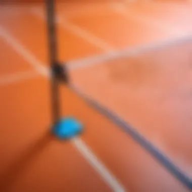 User-friendly setup of the badminton net on a court