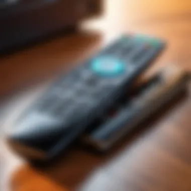 Universal Remote Interface with Coby TV Close-up of a universal remote with Coby TV interface