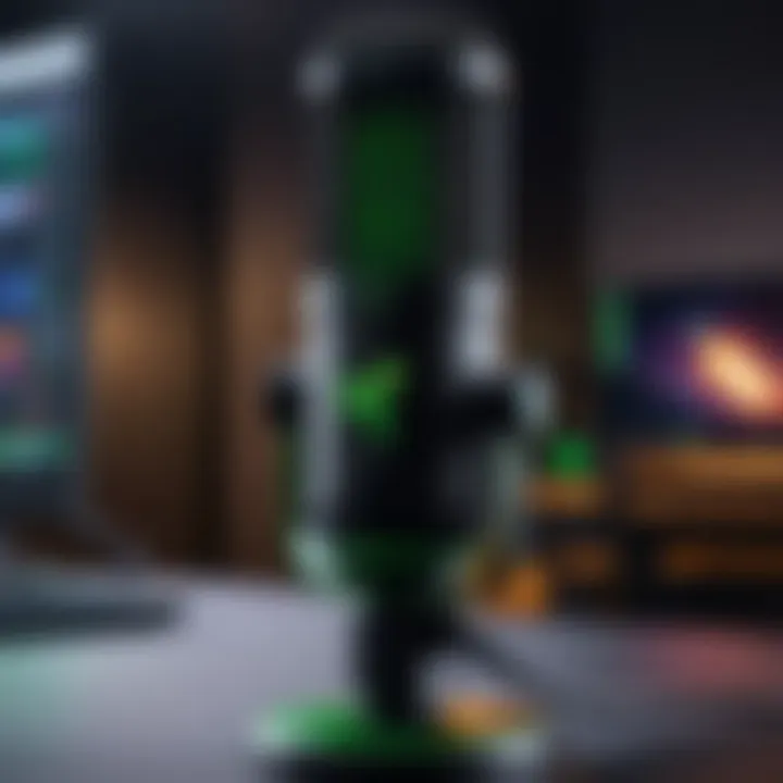 Visualization of Razer X microphone in a professional audio setup.