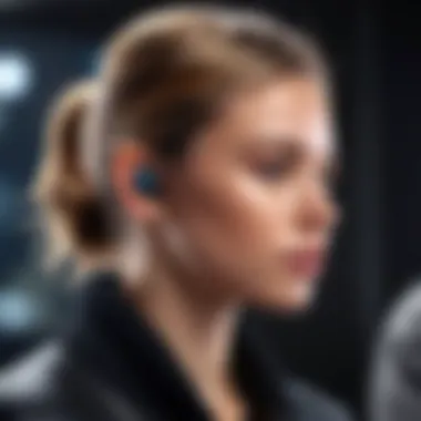 Immersive Experience with Sony Wireless Earbuds 1000XM4 User enjoying music with Sony Wireless Earbuds 1000XM4 in a vibrant environment