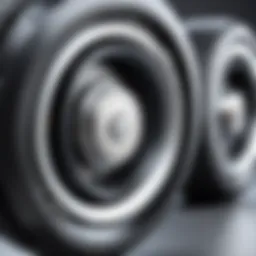 Close-up of Delsey luggage wheels showcasing durability and design.