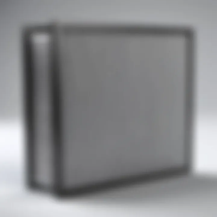 Detailed view of a Purolator 16x25x1 furnace filter showcasing its design and construction.