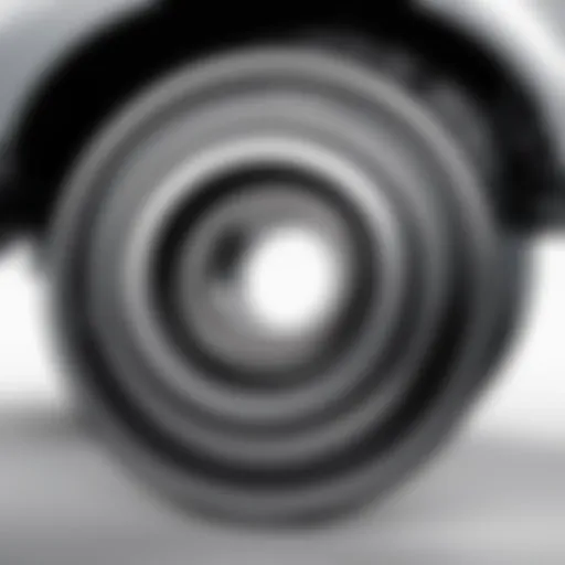 Detailed view of the rear wheel bearing in a Ford Escape