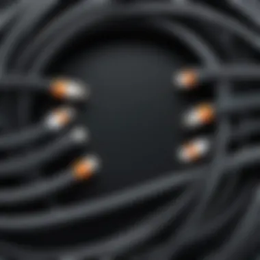Illustration showing various types of Peloton cables available for replacement.