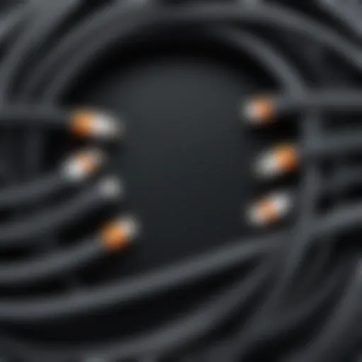 Illustration showing various types of Peloton cables available for replacement.