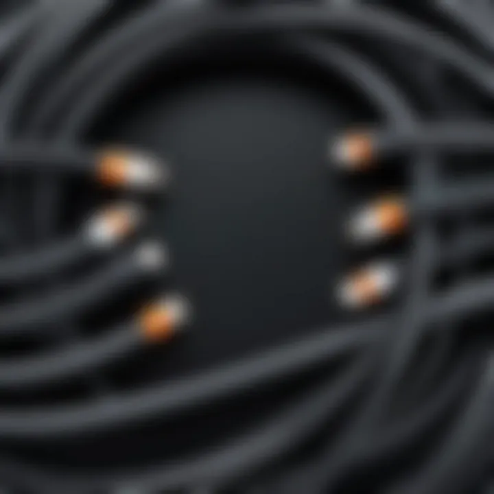 Illustration showing various types of Peloton cables available for replacement.