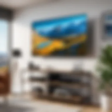 Portable TV mount stand in a living room setting enhancing the viewing experience