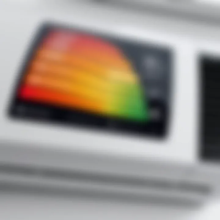 Close-up of energy efficiency rating label on a window AC unit.