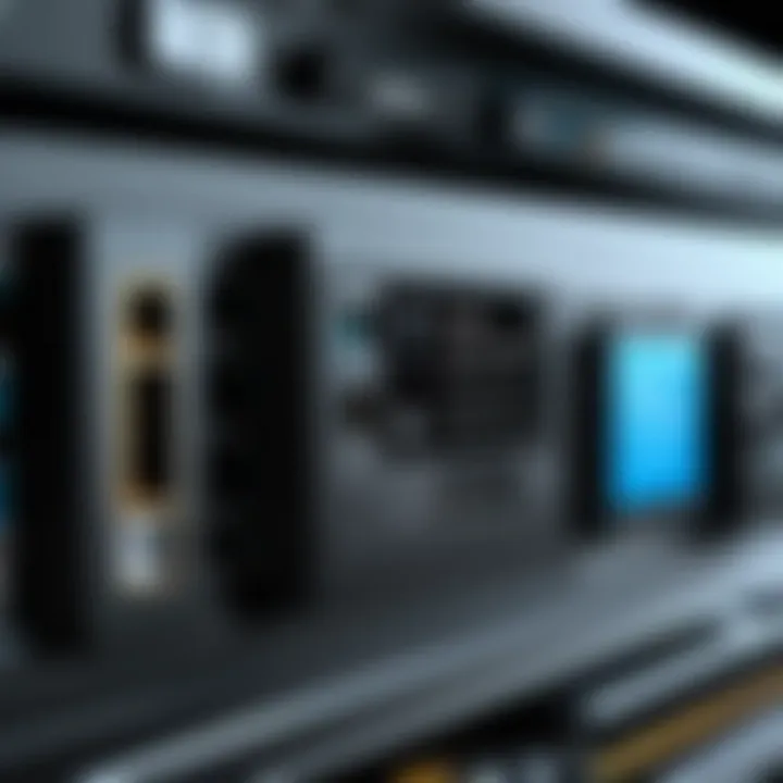 Close-up of connectivity ports on HP All-in-One computer supporting dual monitors