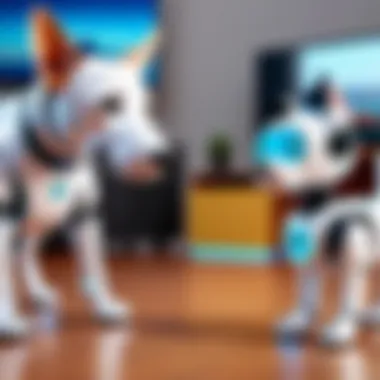 Engaging Playtime with Contixo Robot Dog User interacting with the Contixo Robot Dog in a playful environment.