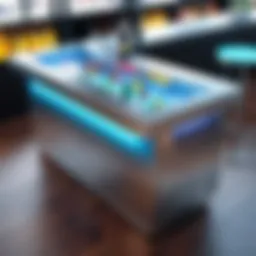 Sleek modern cool bar cooler table showcasing innovative design and functionality.