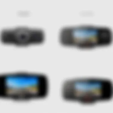 Comparison chart of various behind mirror dash cam models highlighting their advantages.