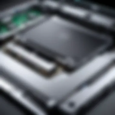 Inside View of Dell Latitude Laptop for RAM Installation Dell Latitude laptop opened with RAM slots visible