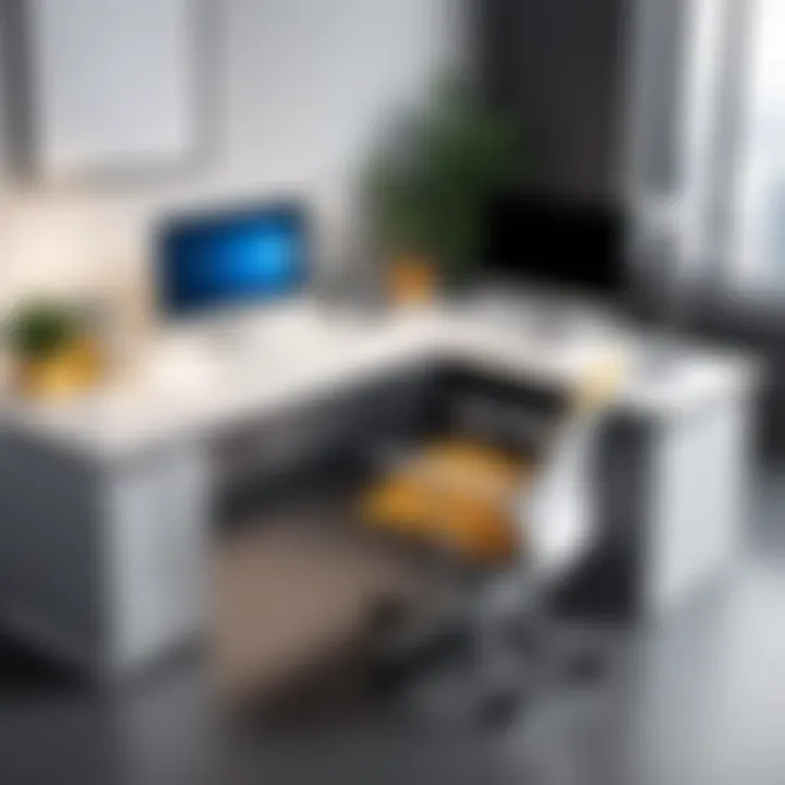 A modern office showcasing innovative desk and chair designs.