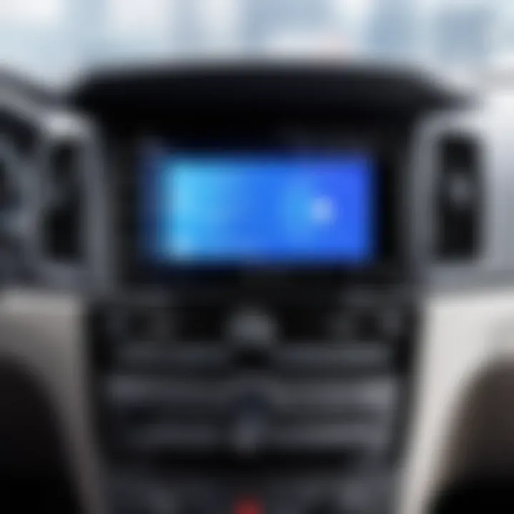 A vehicle's interior featuring backup camera integration with a double din DVD player