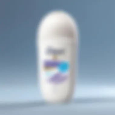 Dove Roll-On Deodorant Powder Design Close-up of Dove Roll-On Deodorant Powder showcasing its sleek design and packaging.