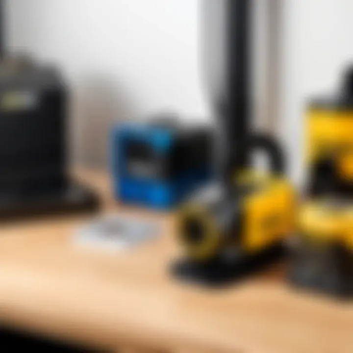Various types of dust collectors for hole saws displayed together