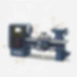 Detailed view of the Eastwood Mini Lathe showcasing its design