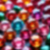 A close-up view of elf blush gems showcasing their vibrant colors and intricate patterns.
