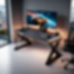 A sleek gaming desk with advanced ergonomic features