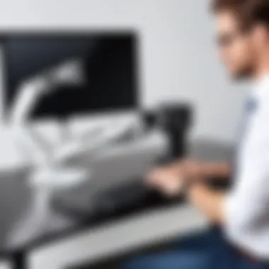 User experiencing ergonomic comfort with Ergotron arm setup