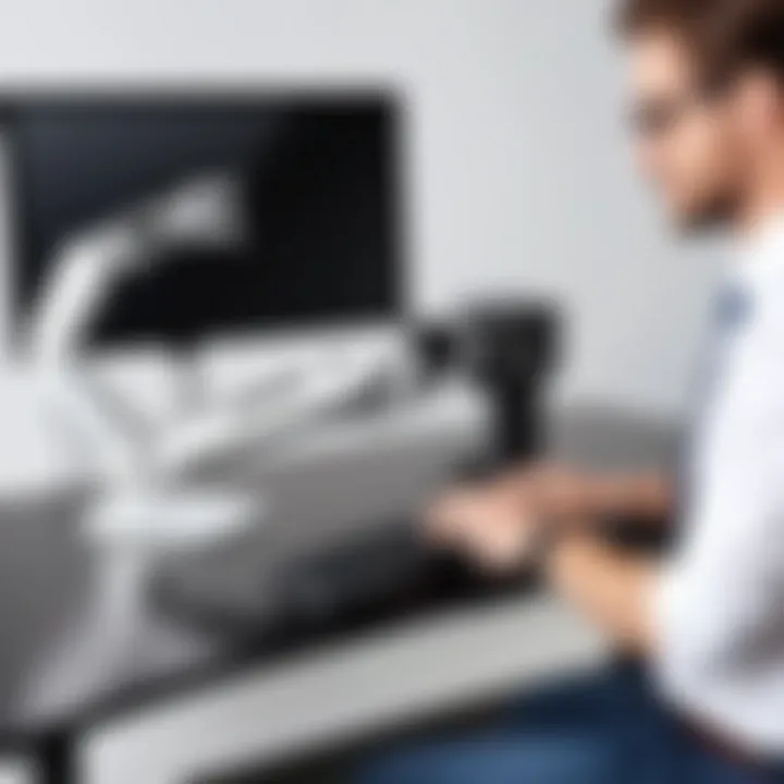 User experiencing ergonomic comfort with Ergotron arm setup