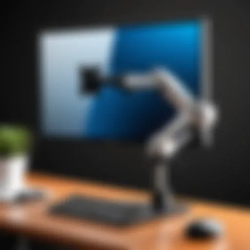 Ergotron monitor arm displaying optimal height adjustment