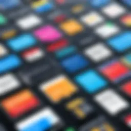 Different types of memory cards displayed on a tablet.