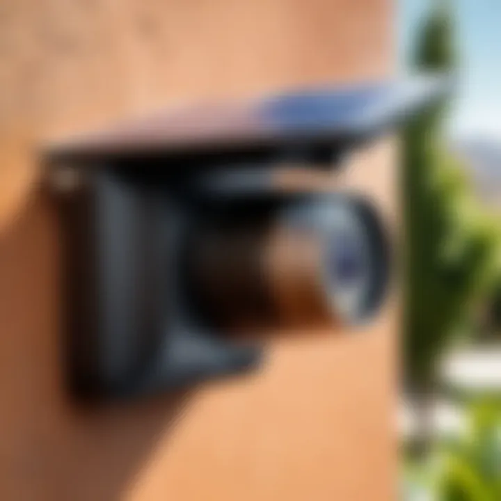 Eufy Solar Powered Camera mounted outdoors showcasing its sleek design.