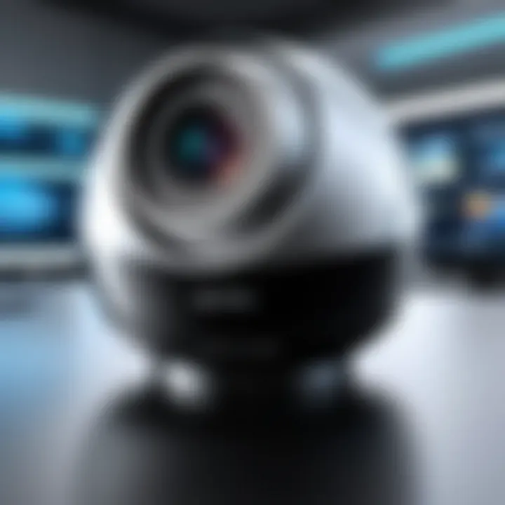 Close-up of auto-tracking camera technology and features