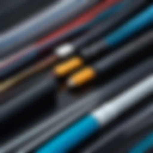Various types of data cable sleeves showcasing materials and designs