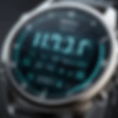 Close-up view of a digital watch with large display showcasing clarity and design