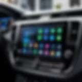 A sleek double din deck showcasing its touchscreen interface