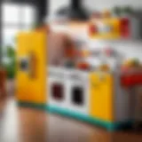 Brightly colored play kitchen set promoting imaginative play