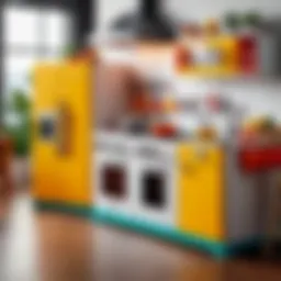 Brightly colored play kitchen set promoting imaginative play