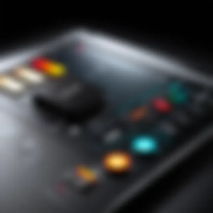 Close-up of the control panel on the GVM RGB LED Video Lighting Kit