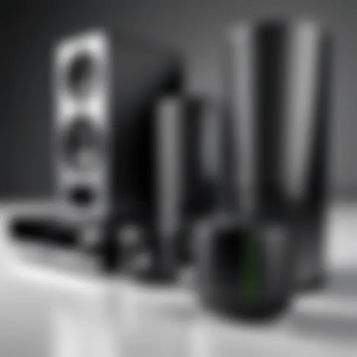 A diagram illustrating various types of wireless speakers