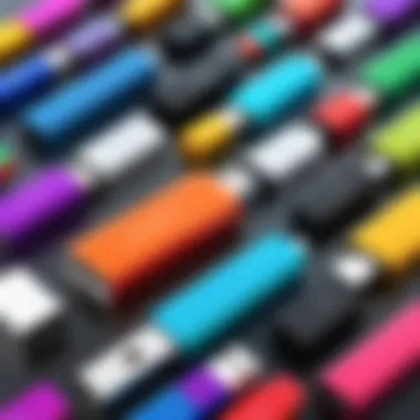 Customizable USB Flash Drive A customizable USB flash drive with vibrant colors and unique shapes, appealing to personal styles.