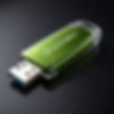 Eco-Friendly USB Flash Drive An eco-friendly USB flash drive made from sustainable materials, highlighting a green approach to technology.