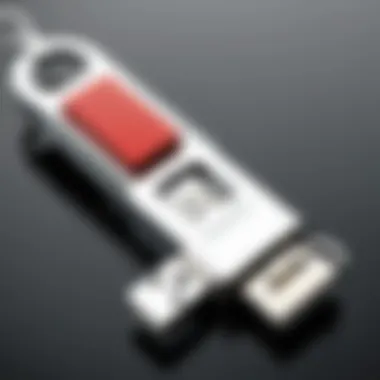 A multifunctional USB flash drive with built-in features like a bottle opener and keychain attachment.